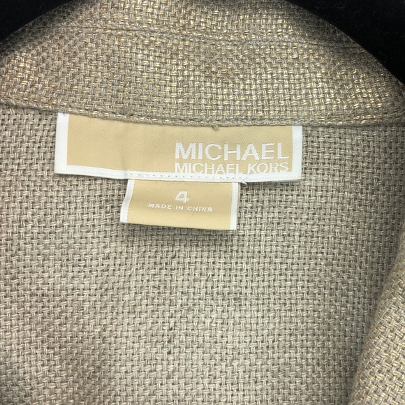 Michael Kors Gold Linen Jacket Blazer - Picture 4 of 7